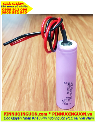 Samsung ICR18650-26JM, Pin sạc Lithium 3.7v 2600mAh Samsung ICR18650-26JM (loại dây zắc cắm)